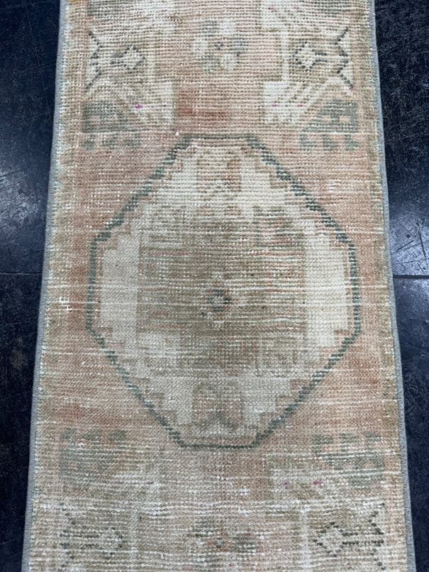 Turkish Mini Rug Oriental Hand Knotted Vintage Rug  1'5'' x  2'11'' #12216
