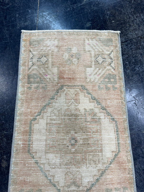 Turkish Mini Rug Oriental Hand Knotted Vintage Rug  1'5'' x  2'11'' #12216
