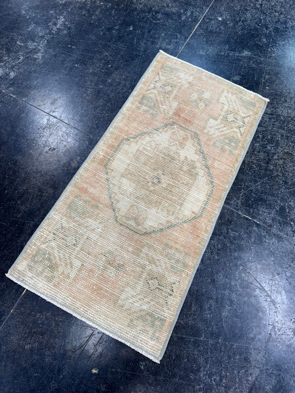 Turkish Mini Rug Oriental Hand Knotted Vintage Rug  1'5'' x  2'11'' #12216
