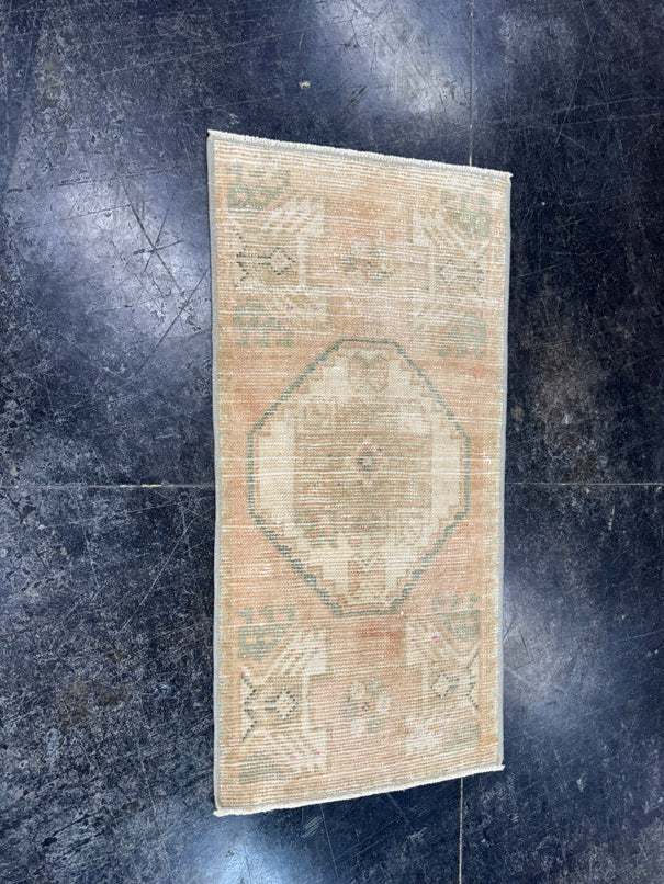 Turkish Mini Rug Oriental Hand Knotted Vintage Rug  1'5'' x  2'11'' #12216