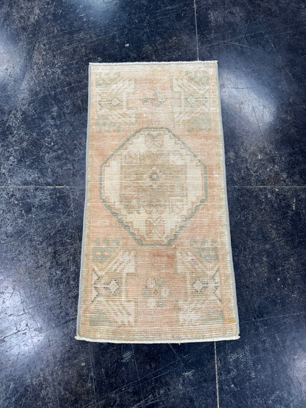 Turkish Mini Rug Oriental Hand Knotted Vintage Rug  1'5'' x  2'11'' #12216