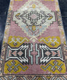 Turkish Mini Rug Oriental Hand Knotted Vintage Rug  1'7'' x  3'3'' #12214