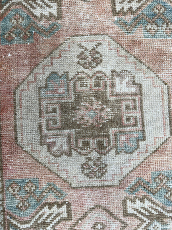 Turkish Mini Rug Oriental Hand Knotted Vintage Rug  1'6'' x  2'8'' #12213