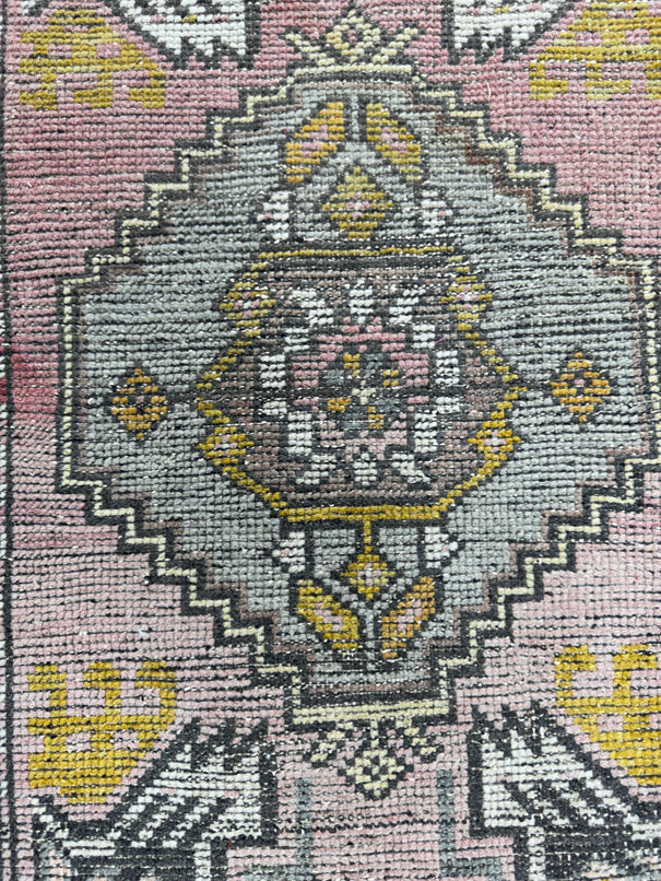 Turkish Mini Rug Oriental Hand Knotted Vintage Rug  1'7'' x  3' #12211