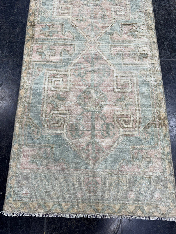 Turkish Mini Rug Oriental Hand Knotted Vintage Rug  1'7'' x  3'4'' #12209