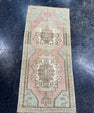Turkish Mini Rug Oriental Hand Knotted Vintage Rug  1'6'' x  3'5'' #12210