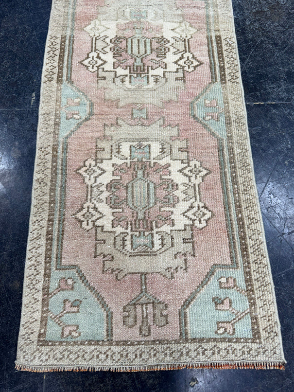 Turkish Mini Rug Oriental Hand Knotted Vintage Rug  1'6'' x  3'5'' #12210