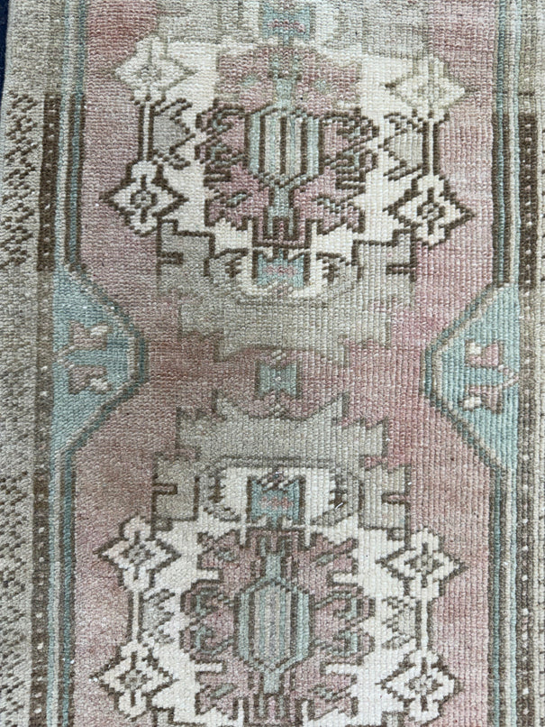 Turkish Mini Rug Oriental Hand Knotted Vintage Rug  1'6'' x  3'5'' #12210