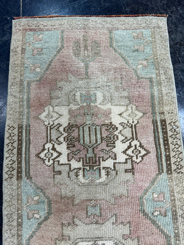 Turkish Mini Rug Oriental Hand Knotted Vintage Rug  1'6'' x  3'5'' #12210