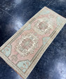 Turkish Mini Rug Oriental Hand Knotted Vintage Rug  1'6'' x  3'5'' #12210