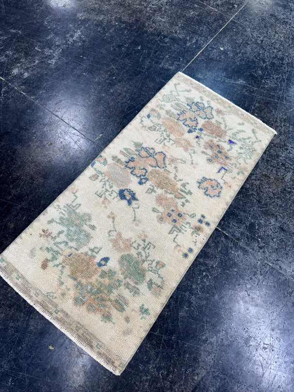 Turkish Mini Rug Oriental Hand Knotted Vintage Rug  1'6'' x  3'2'' #12208