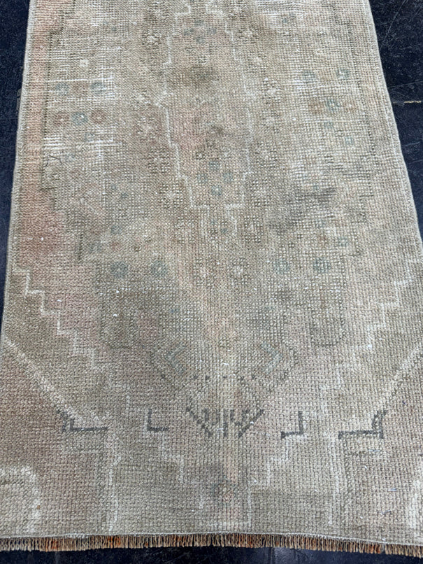 Turkish Mini Rug Oriental Hand Knotted Vintage Rug  1'7'' x  3'2'' #12206