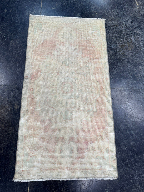 Turkish Mini Rug Oriental Hand Knotted Vintage Rug  1'7'' x  2'11'' #12203
