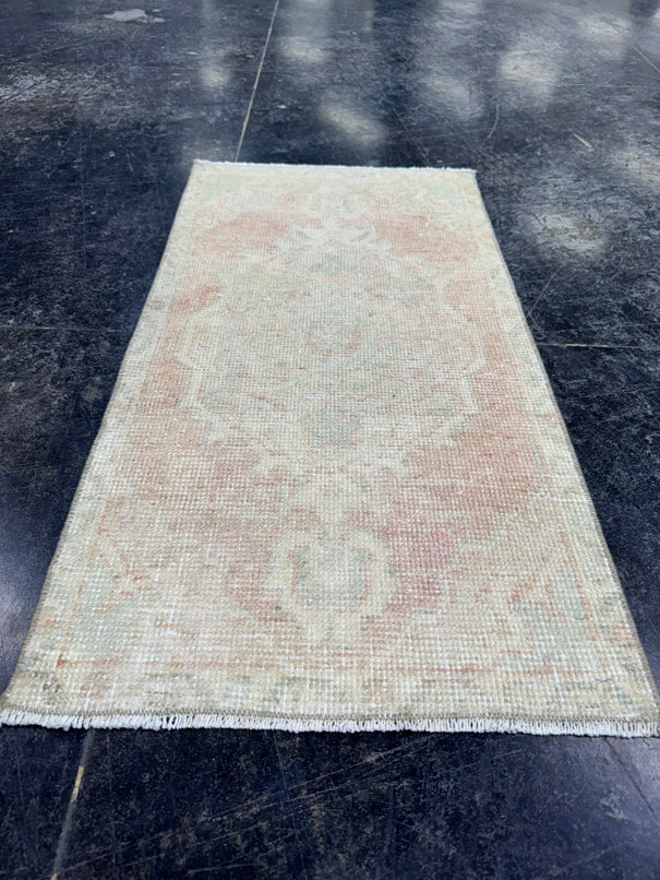 Turkish Mini Rug Oriental Hand Knotted Vintage Rug  1'7'' x  2'11'' #12203