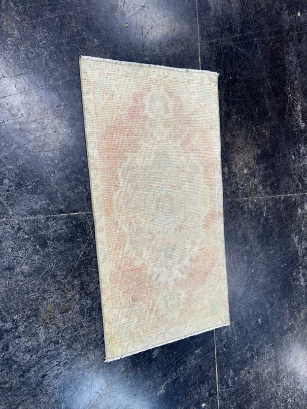 Turkish Mini Rug Oriental Hand Knotted Vintage Rug  1'7'' x  2'11'' #12203