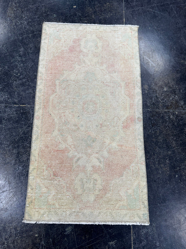 Turkish Mini Rug Oriental Hand Knotted Vintage Rug  1'7'' x  2'11'' #12203