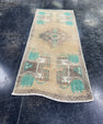 Turkish Mini Rug Oriental Hand Knotted Vintage Rug  1'5'' x  3'6'' #12204