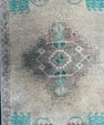 Turkish Mini Rug Oriental Hand Knotted Vintage Rug  1'5'' x  3'6'' #12204