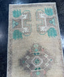 Turkish Mini Rug Oriental Hand Knotted Vintage Rug  1'5'' x  3'6'' #12204