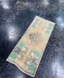 Turkish Mini Rug Oriental Hand Knotted Vintage Rug  1'5'' x  3'6'' #12204