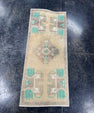 Turkish Mini Rug Oriental Hand Knotted Vintage Rug  1'5'' x  3'6'' #12204