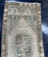 Turkish Mini Rug Oriental Hand Knotted Vintage Rug  1'5'' x  3'3'' #12197