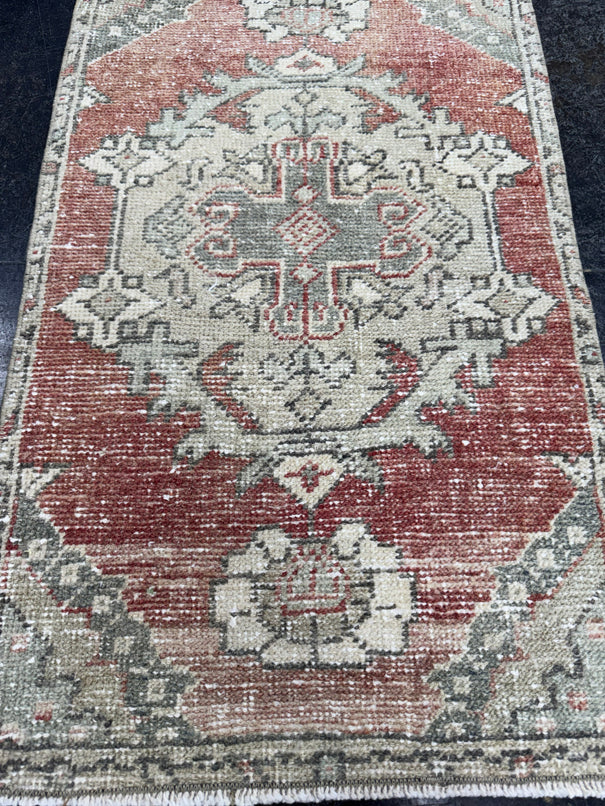 Turkish Mini Rug Oriental Hand Knotted Vintage Rug  1'9'' x  2'11'' #12198