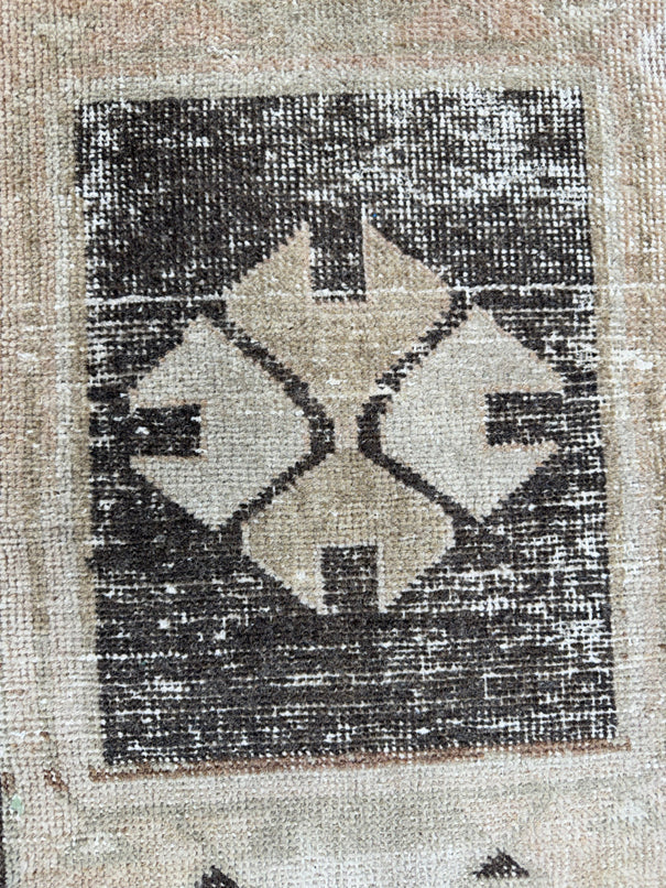 Turkish Mini Rug Oriental Hand Knotted Vintage Rug  1'8'' x  2'11'' #12199