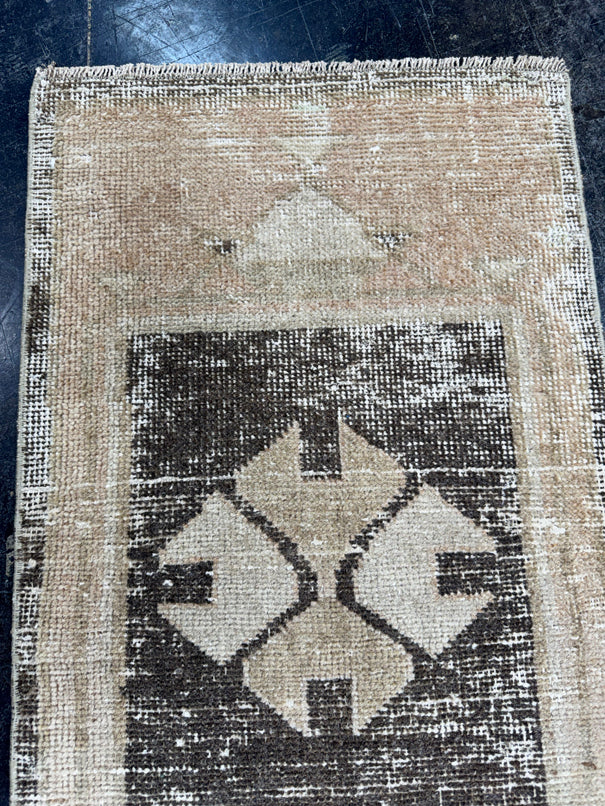 Turkish Mini Rug Oriental Hand Knotted Vintage Rug  1'8'' x  2'11'' #12199