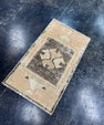 Turkish Mini Rug Oriental Hand Knotted Vintage Rug  1'8'' x  2'11'' #12199
