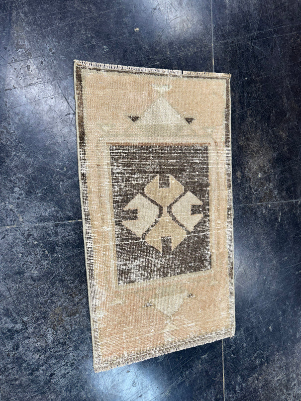 Turkish Mini Rug Oriental Hand Knotted Vintage Rug  1'8'' x  2'11'' #12199