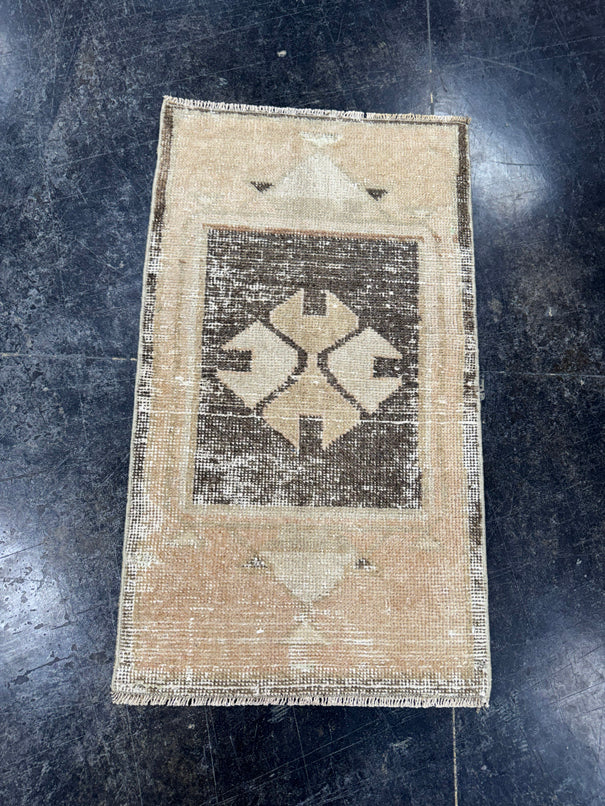 Turkish Mini Rug Oriental Hand Knotted Vintage Rug  1'8'' x  2'11'' #12199