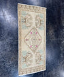 Turkish Mini Rug Oriental Hand Knotted Vintage Rug  1'8'' x  3'8'' #12200