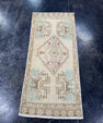 Turkish Mini Rug Oriental Hand Knotted Vintage Rug  1'8'' x  3'8'' #12200