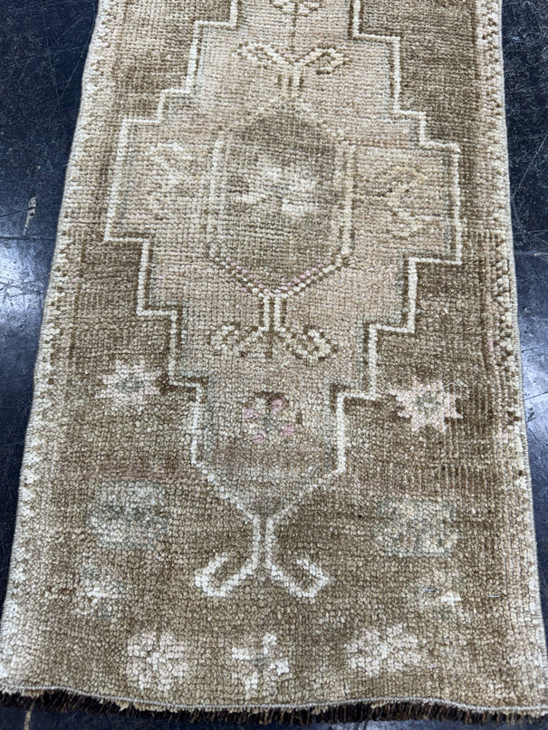 Turkish Mini Rug Oriental Hand Knotted Vintage Rug  1'5'' x  2'7'' #12201