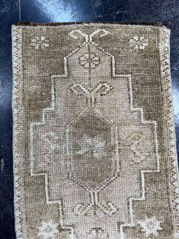 Turkish Mini Rug Oriental Hand Knotted Vintage Rug  1'5'' x  2'7'' #12201