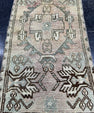 Turkish Mini Rug Oriental Hand Knotted Vintage Rug  1'7'' x  2'10'' #12196