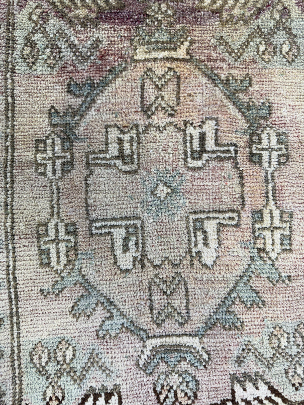 Turkish Mini Rug Oriental Hand Knotted Vintage Rug  1'7'' x  2'10'' #12196