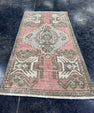 Turkish Mini Rug Oriental Hand Knotted Vintage Rug  1'8'' x  3'1'' #12191
