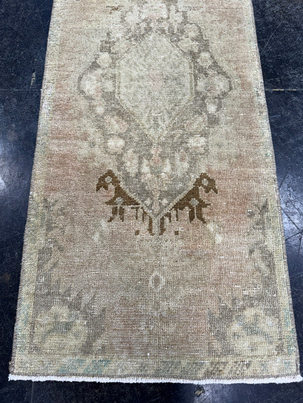 Turkish Mini Rug Oriental Hand Knotted Vintage Rug  1'6'' x  3'5'' #12192