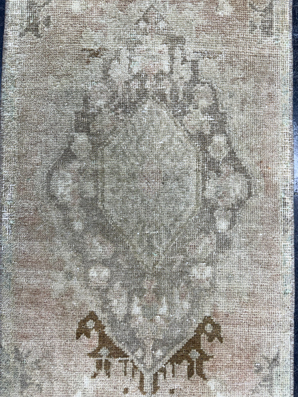Turkish Mini Rug Oriental Hand Knotted Vintage Rug  1'6'' x  3'5'' #12192