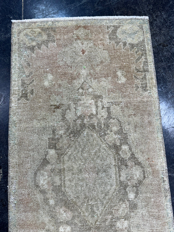 Turkish Mini Rug Oriental Hand Knotted Vintage Rug  1'6'' x  3'5'' #12192