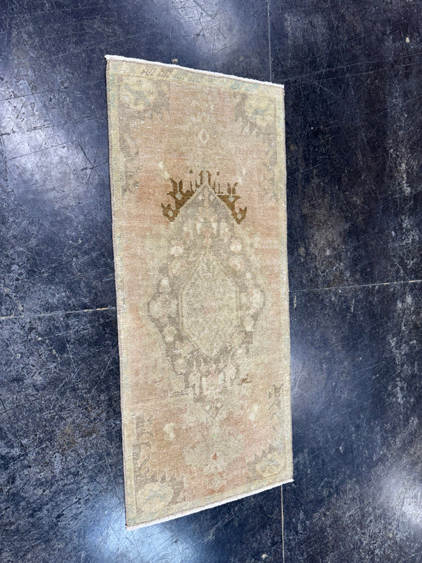 Turkish Mini Rug Oriental Hand Knotted Vintage Rug  1'6'' x  3'5'' #12192