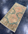 Turkish Mini Rug Oriental Hand Knotted Vintage Rug  1'6'' x  3' #12193