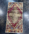 Turkish Mini Rug Oriental Hand Knotted Vintage Rug  1'4'' x  2'8'' #12194