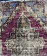Turkish Mini Rug Oriental Hand Knotted Vintage Rug  1'4'' x  2'8'' #12194