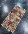 Turkish Mini Rug Oriental Hand Knotted Vintage Rug  1'4'' x  2'8'' #12194