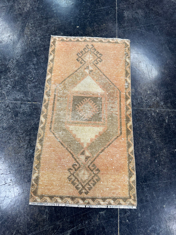 Turkish Mini Rug Oriental Hand Knotted Vintage Rug  1'7'' x  3'1'' #12195