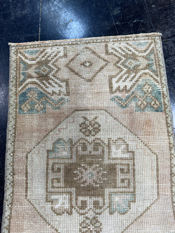 Turkish Mini Rug Oriental Hand Knotted Vintage Rug  1'6'' x  2'8'' #12187
