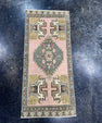 Turkish Mini Rug Oriental Hand Knotted Vintage Rug  1'8'' x  3'8'' #12184